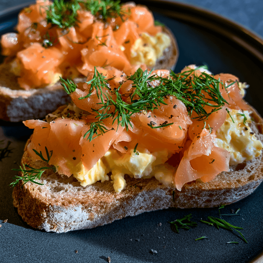 Egg Sandwich with Cured Salmon