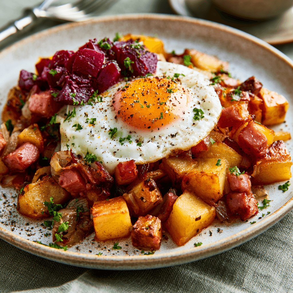 Swedish Hash with Fried Egg