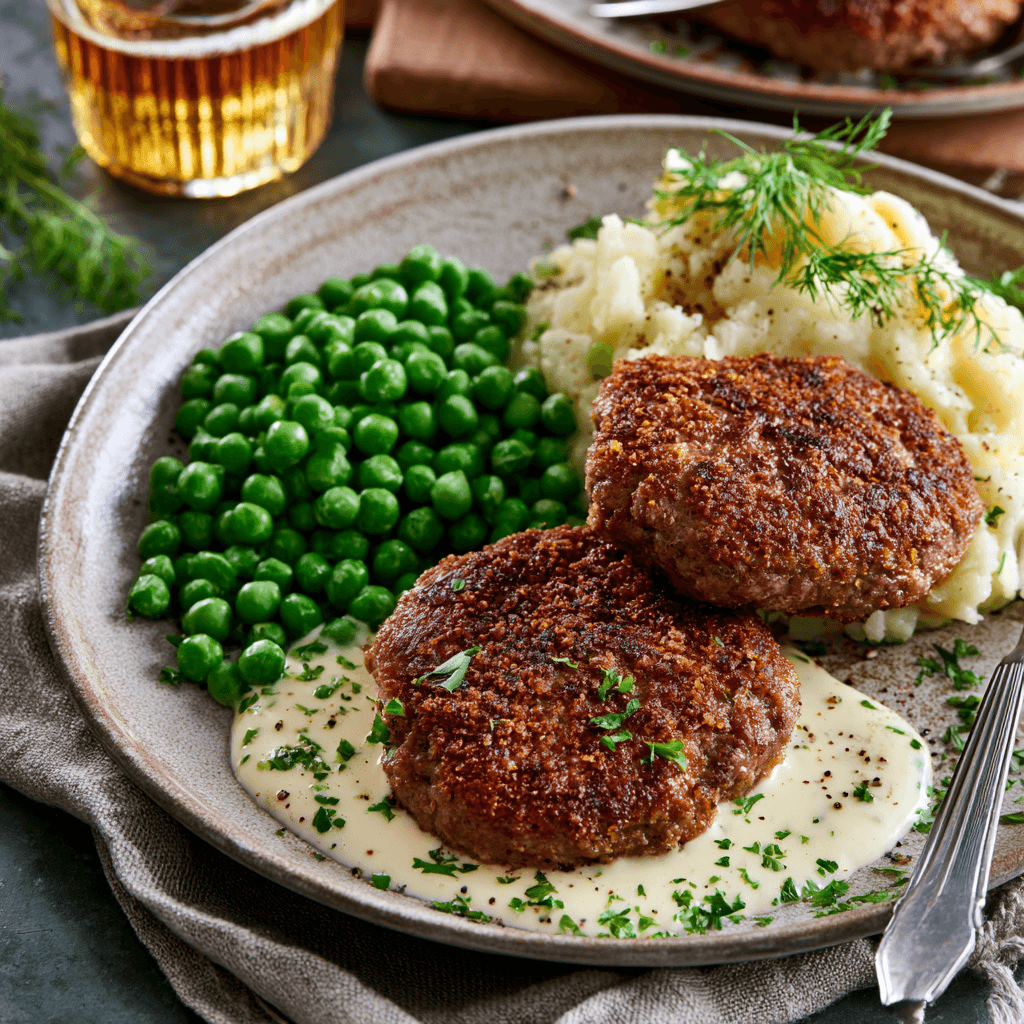 Wallenbergare with Green Peas